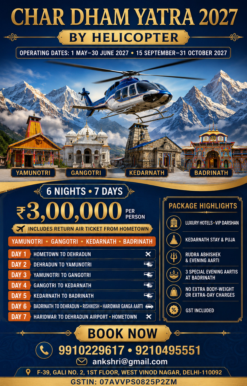 Char Dham Yatra by Road promotional package poster